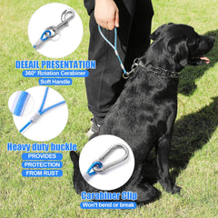 Mi Metty Laisse avec câble acier et poignée détachable pour promenades pratiques