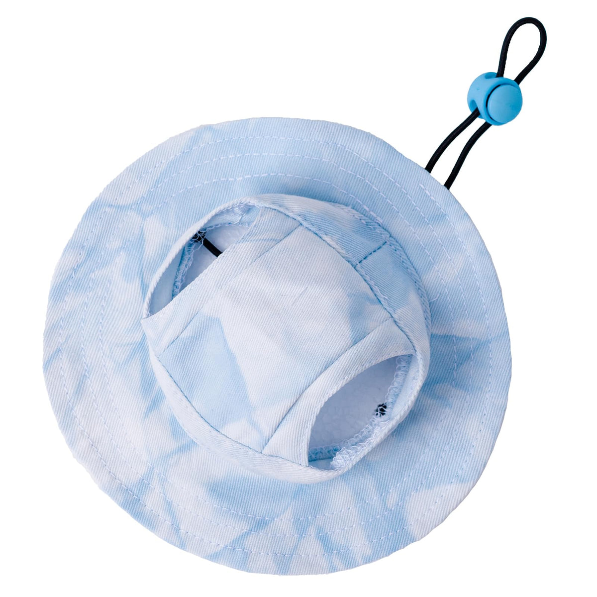Chapeau MIANHUATANG bleu pour chien avec oreilles ouvertes, respiration facilitée en été.