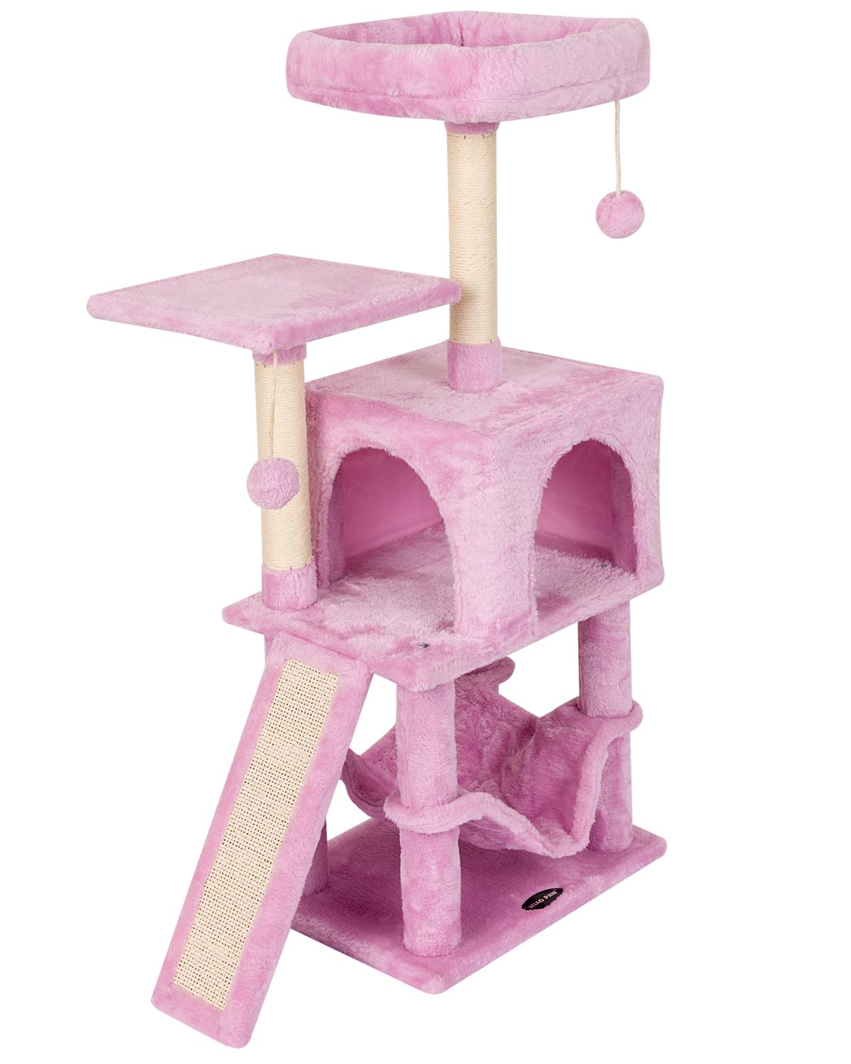 MIAO PAW arbre à chat rose, poste à griffer en sisal naturel pour protéger les meubles.