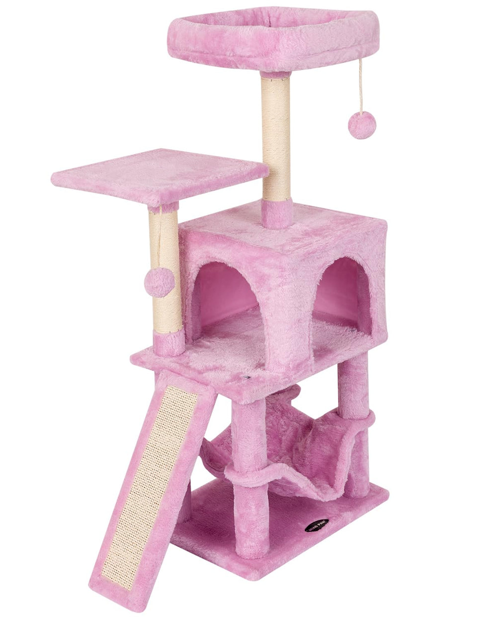 MIAO PAW arbre à chat rose, poste à griffer en sisal naturel pour protéger les meubles.