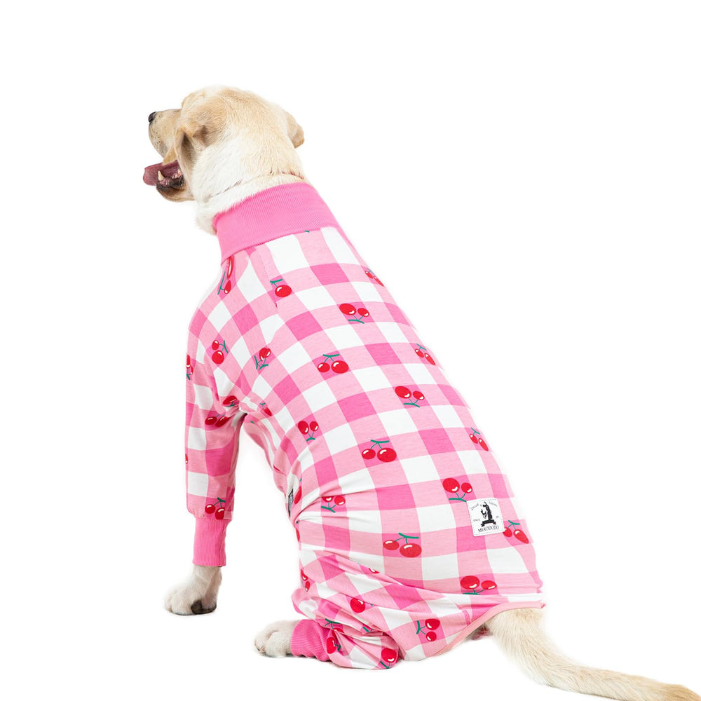 Miaododo combinaison récupération rose manches : design ventilé pour chiens moyens à grands.