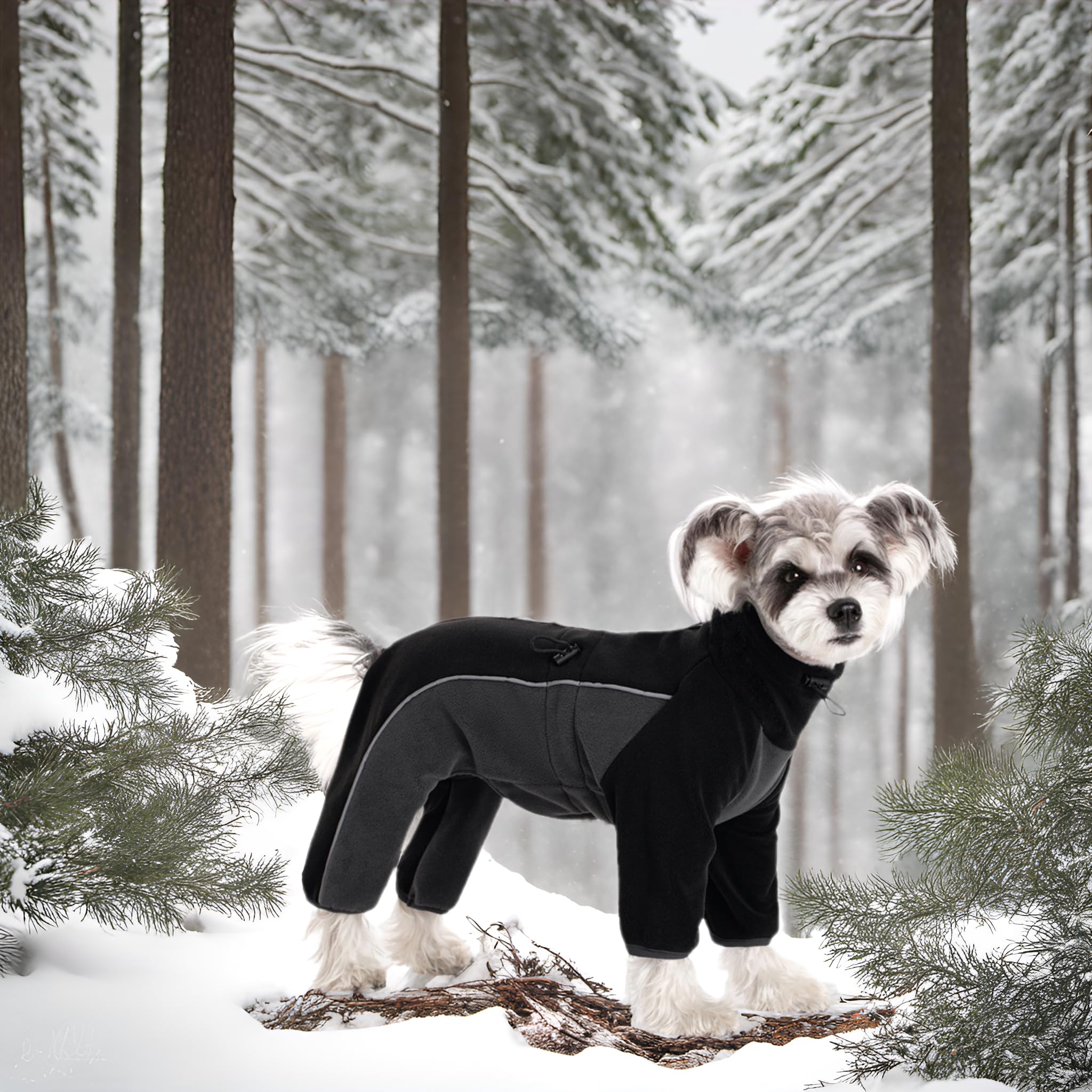 Miaododo manteau fleece chien, col haut, meilleure isolation contre le vent.