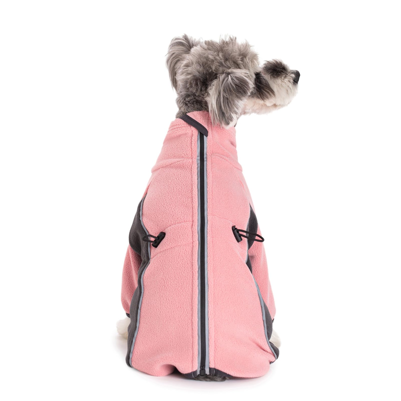 MIAODODO manteau polaire chien dos: fermeture éclair sécurisée.