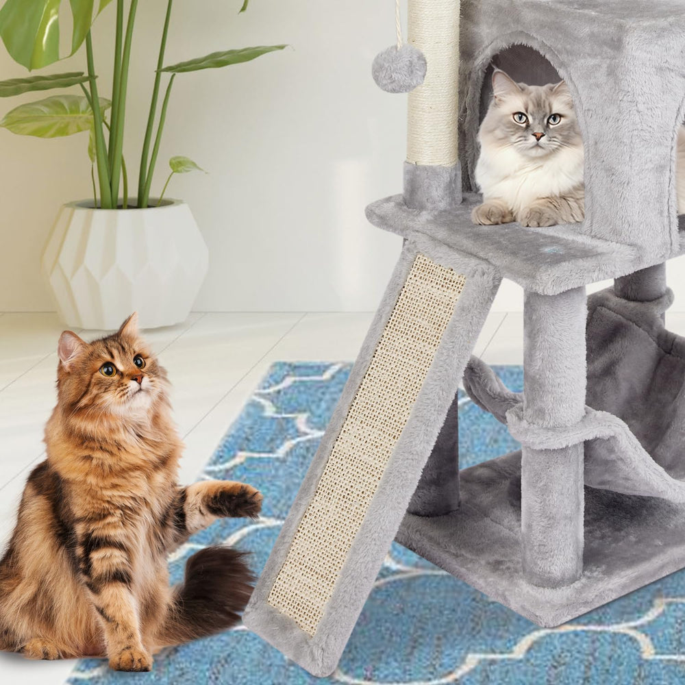 MIAO PAW Arbre chat gris espace haut pour observation et repos en hauteur.