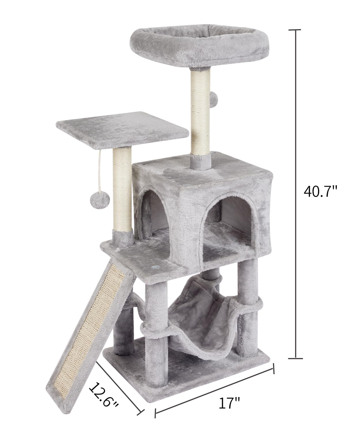 MIAO PAW Arbre chat gris zone de griffage naturelle pour protéger meubles.