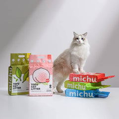 Michu Tofu Litière Chat sans odeur pour un intérieur frais.