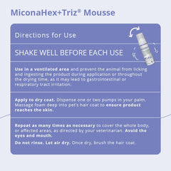 MiconaHex+Triz Mousse – application chat, soin délicat pour la peau.