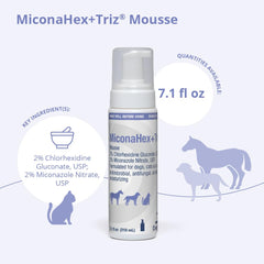 MiconaHex+Triz Mousse – application chien, soin efficace pour peau et poils.