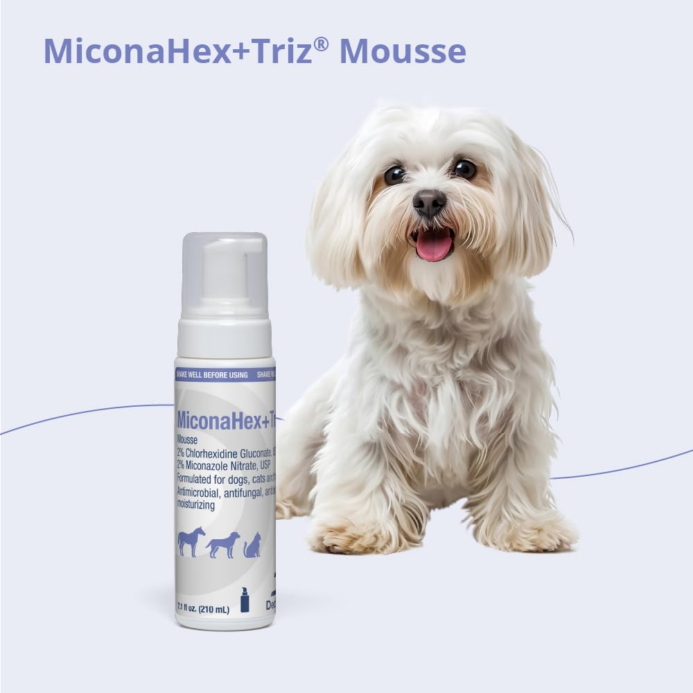 MiconaHex+Triz Mousse – soin quotidien pratique pour routine animale.