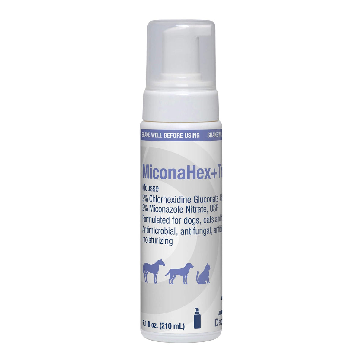 MiconaHex+Triz Mousse – emballage, soin pratique pour pelage et peau.