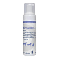 MiconaHex+Triz Mousse – emballage, soin pratique pour pelage et peau.