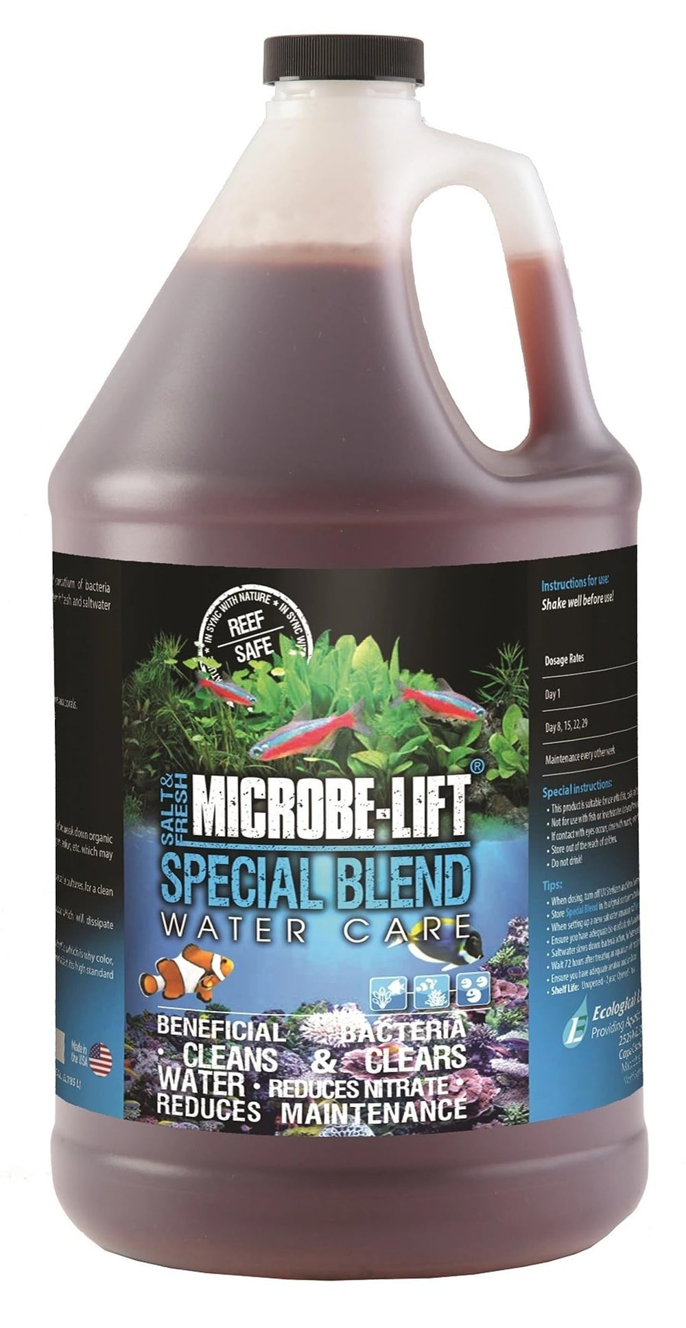MICROBE-LIFT Special Blend – bouteille prête pour aquarium, facilite le traitement biologique.