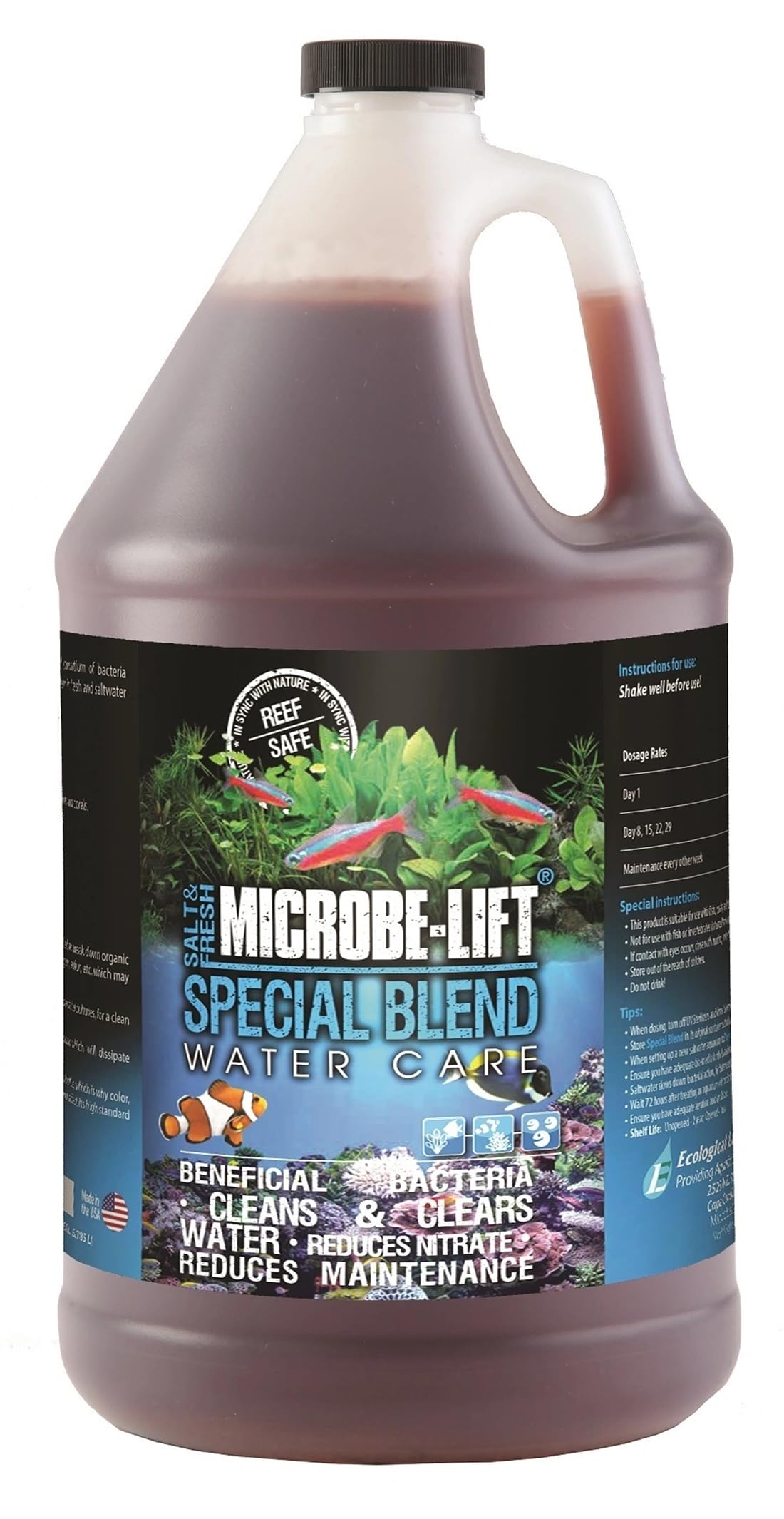 MICROBE-LIFT Special Blend – bouteille prête pour aquarium, facilite le traitement biologique.