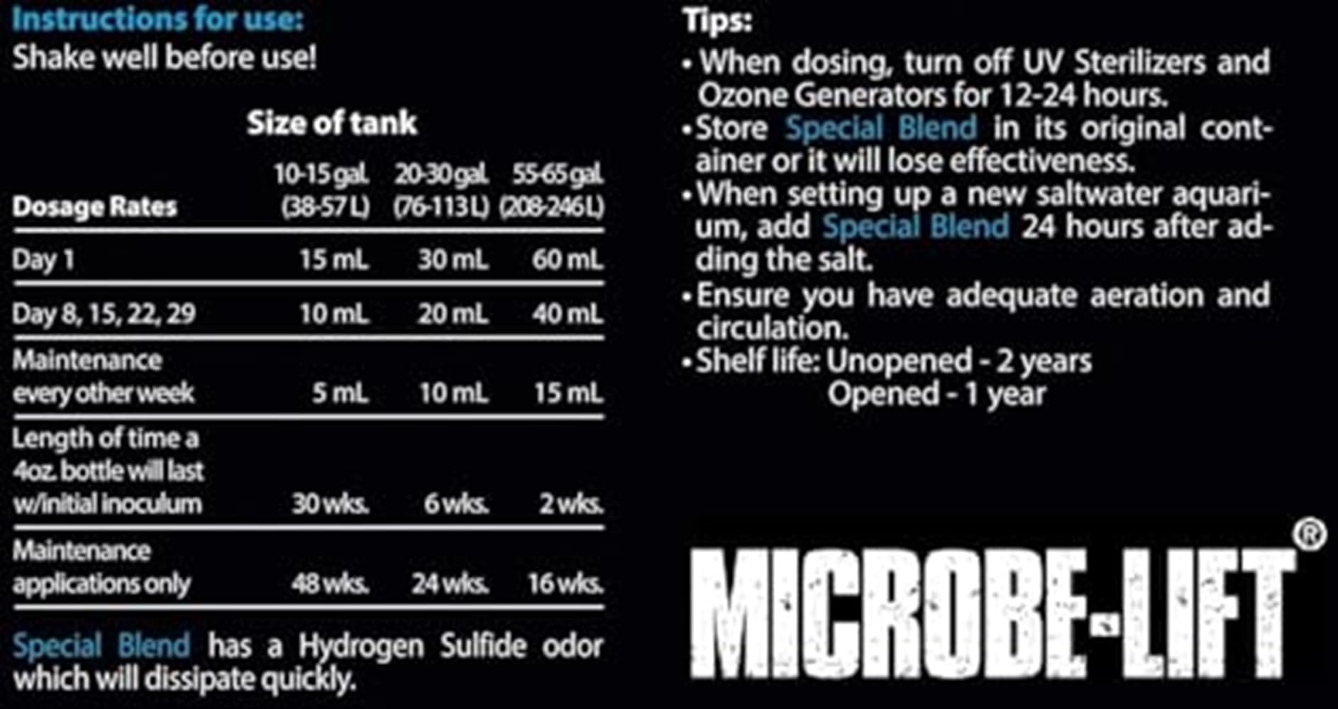 MICROBE-LIFT Special Blend – amélioration potentielle de la clarté et réduction des résidus.