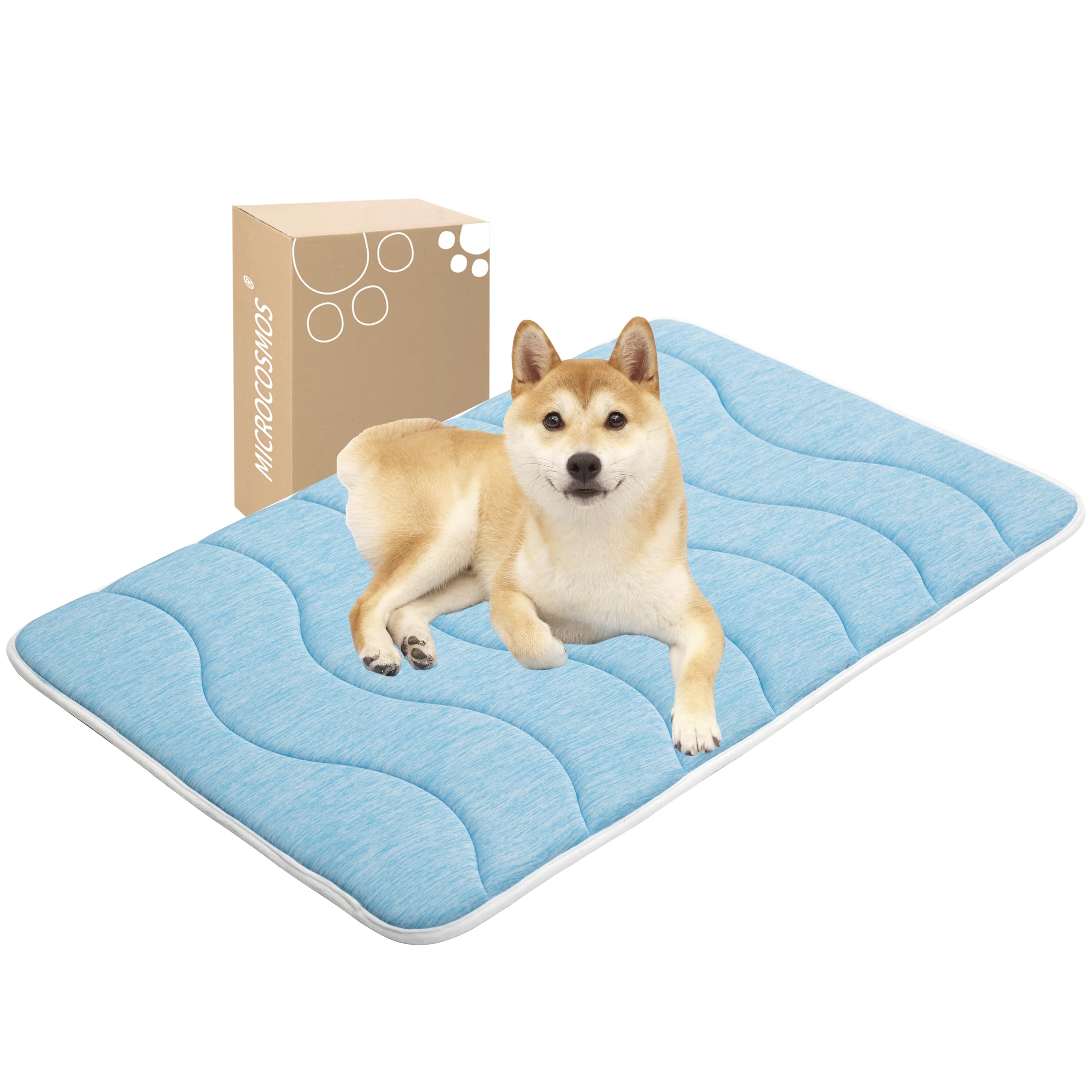 MICROCOSMOS tapis refroidissant pour chien bleu ciel, surface fraîche durable.