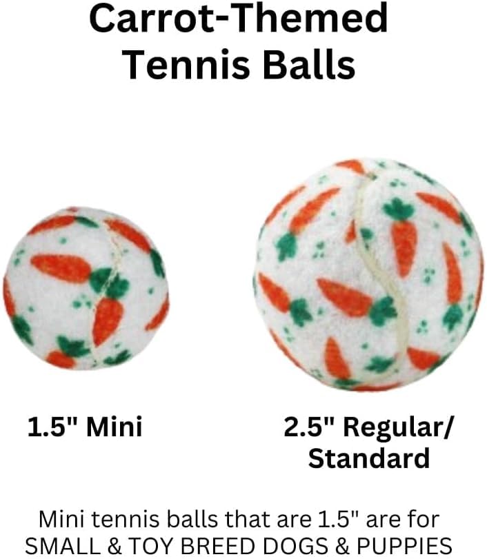 Midlee balle tennis Paques imprimée carotte, parfaite pour l'entraînement ludique.