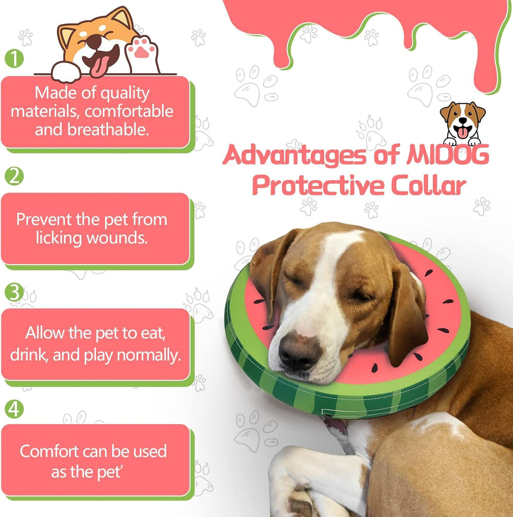 Midog collier inflable doux chien, sommeil paisible sans pression sur le cou.