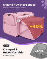 Midog Sac Chat Conforme Avion et Ceinture Voiture: peut se glisser sous le siège et se fixer.