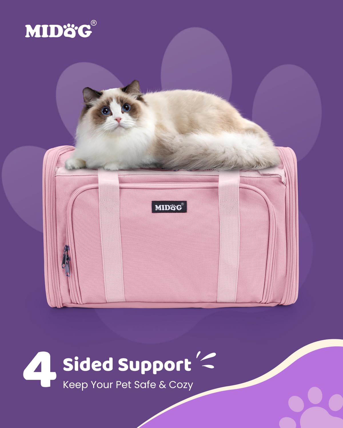 Midog Sac Chat Design Compact et Facile a Ranger: transport léger et rangement pratique.