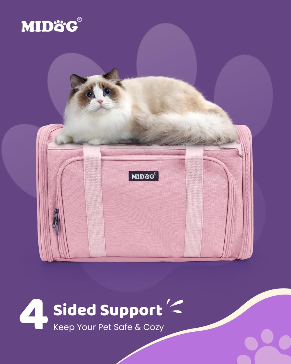 Midog Sac Chat Design Compact et Facile a Ranger: transport léger et rangement pratique.