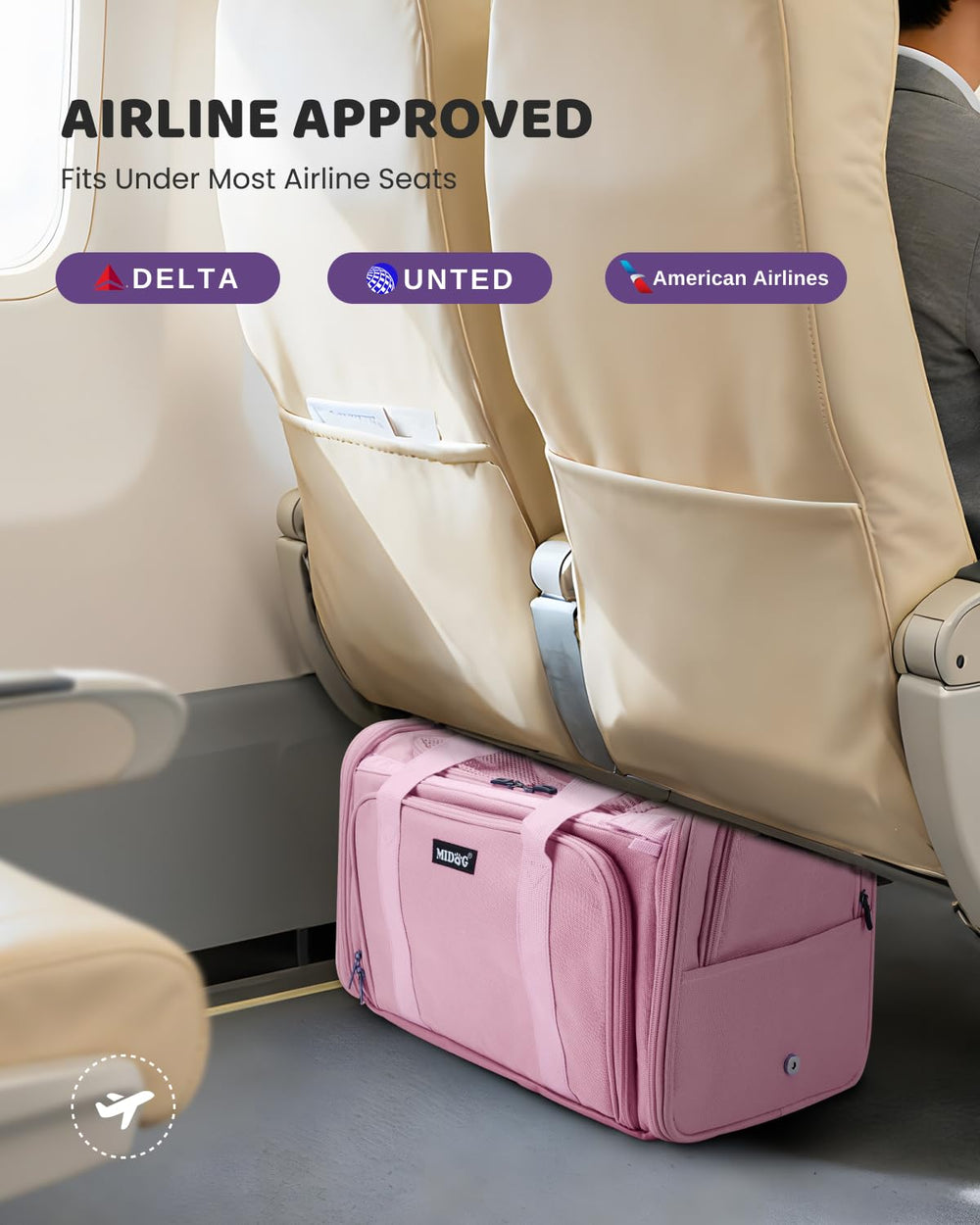 Midog Sac Chat Fermeture Anti-Glissement et Lien Securite Interne: sécurité renforcée pendant le voyage.