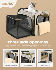 Midog sac-chat oreiller-confort et ouverture respirante pour calmer les animaux