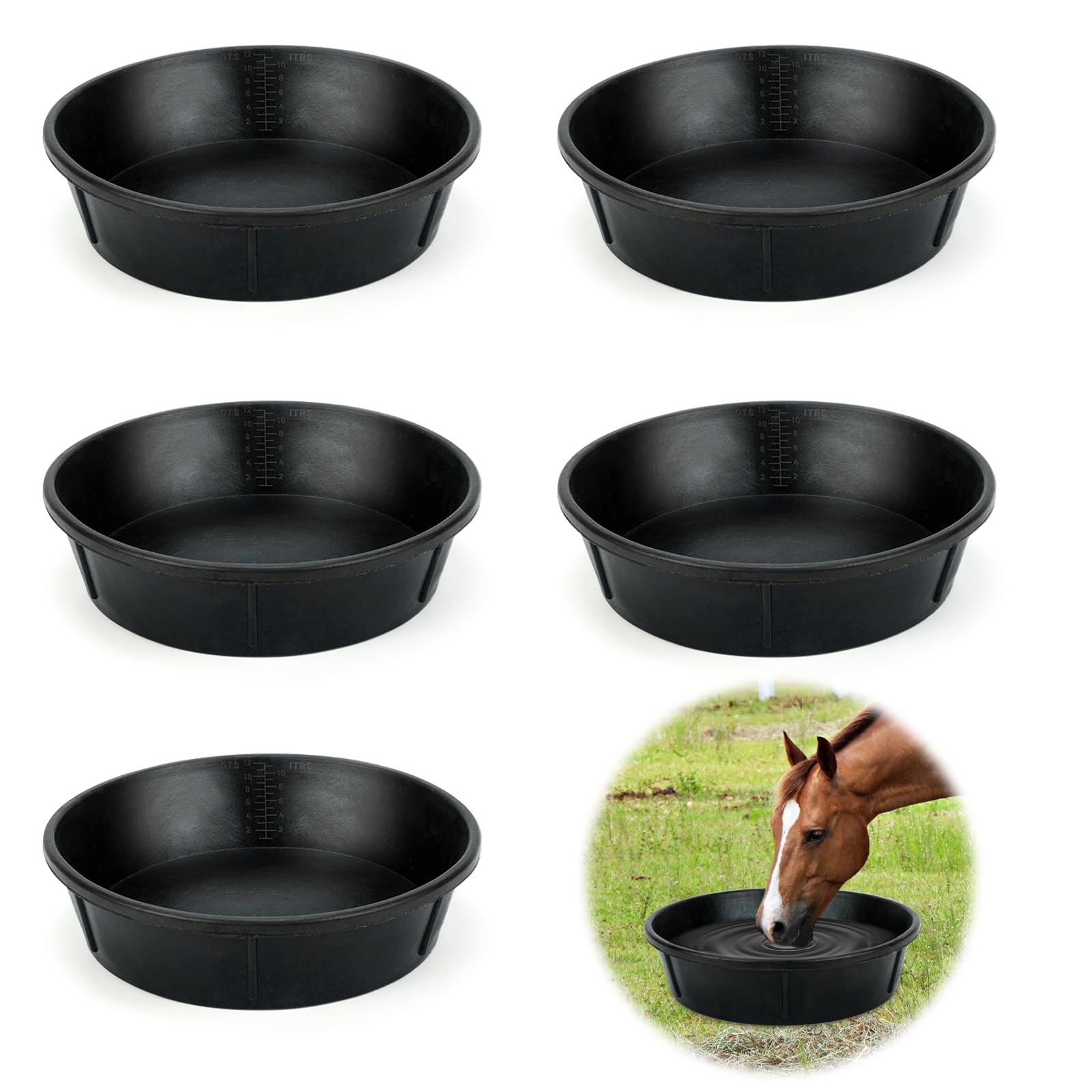 Midollarle gamelle caoutchouc lourde 3 gal idéale pour nourrir cheval