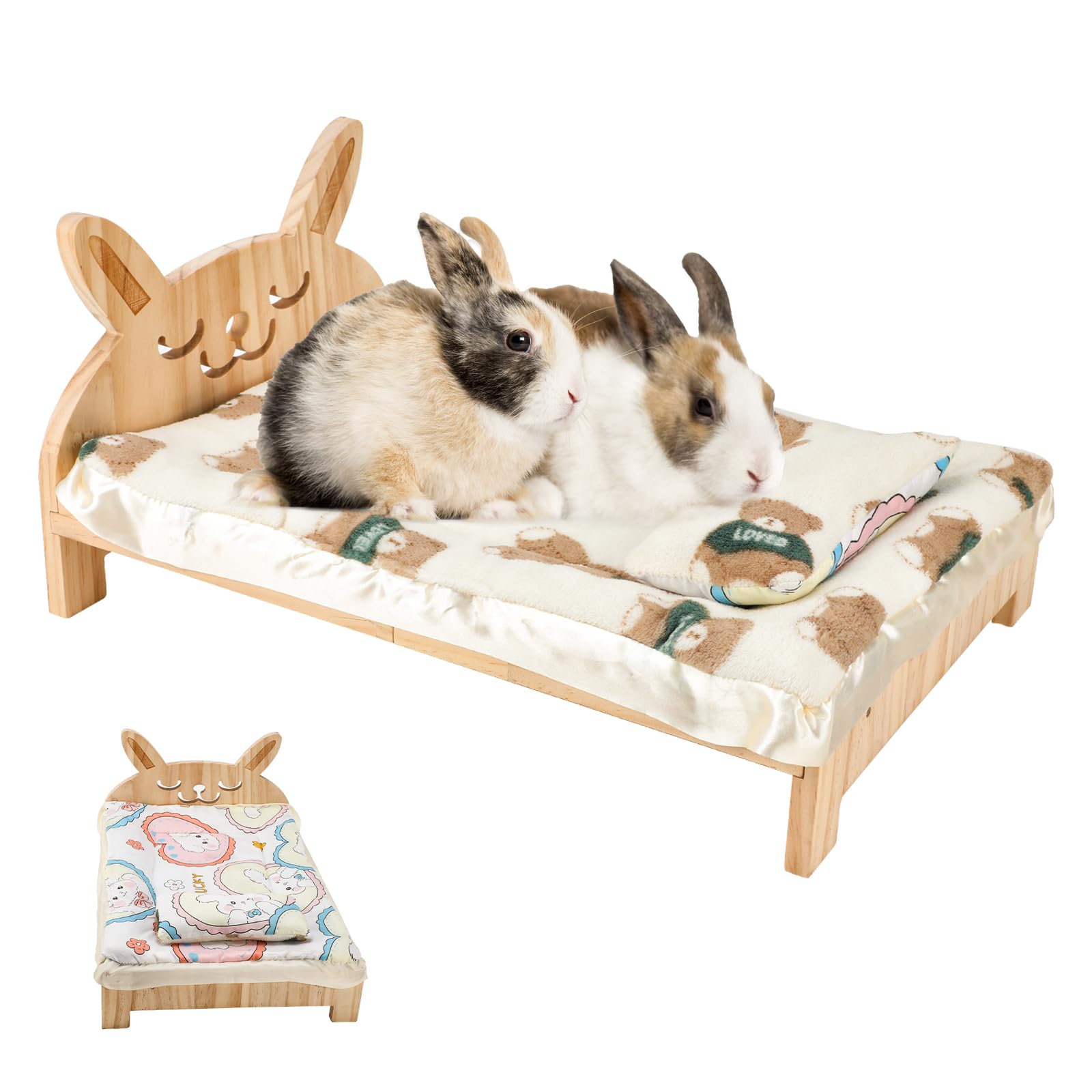 Midollarle lit lapin bois oreiller: repos naturel et confortable.