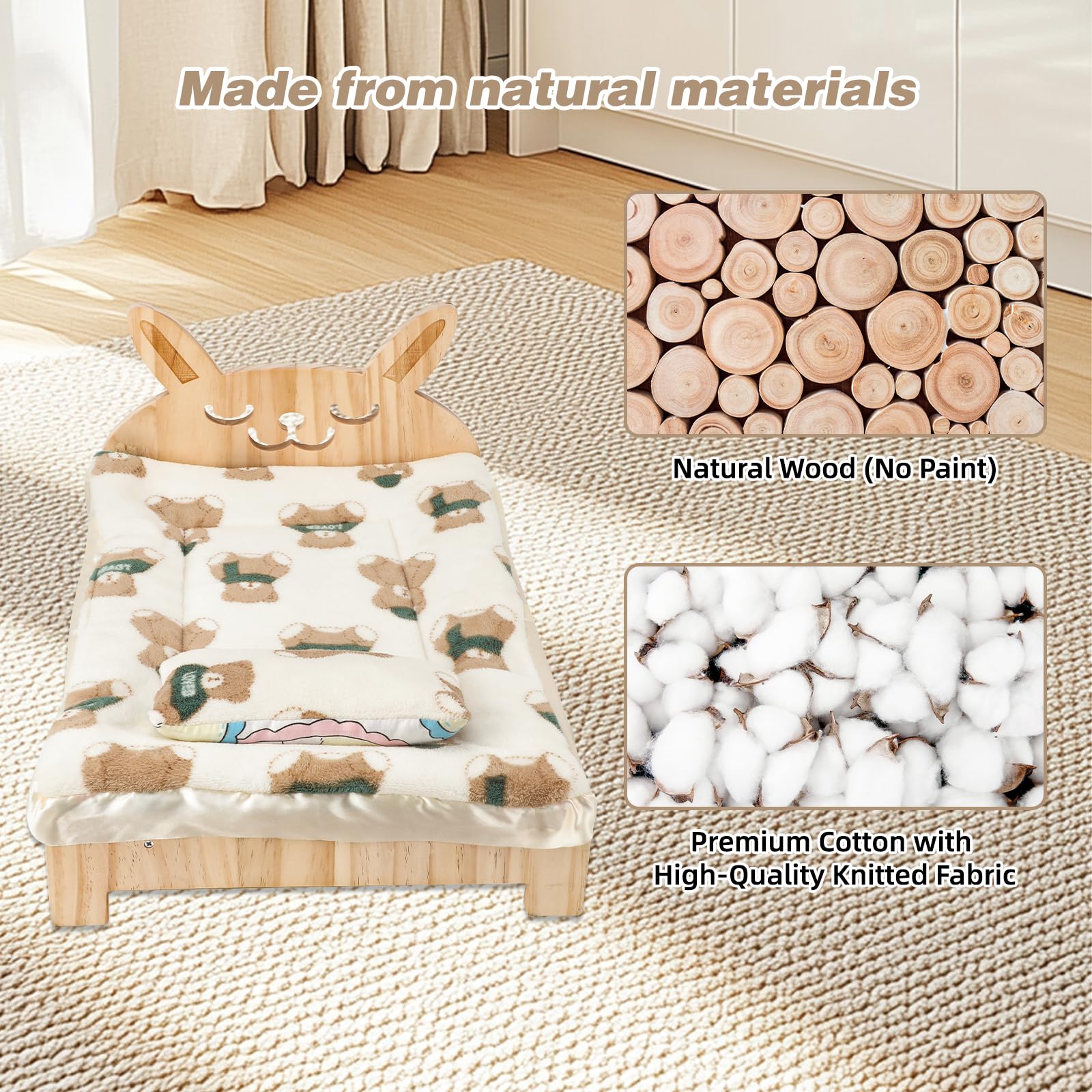 Midollarle tapis doux motif lapin: surface moelleuse pour sieste agréable.