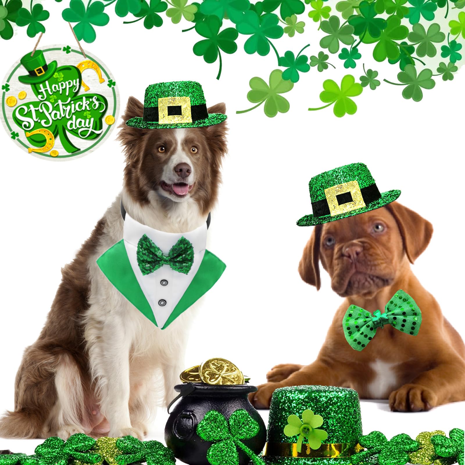 Midufrry collier-bandana noeud papillon, élégant et ajustable pour chien.