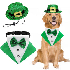 Midufrry chapeau Saint-Patrick vert pour chien, idéal pour les séances photo.