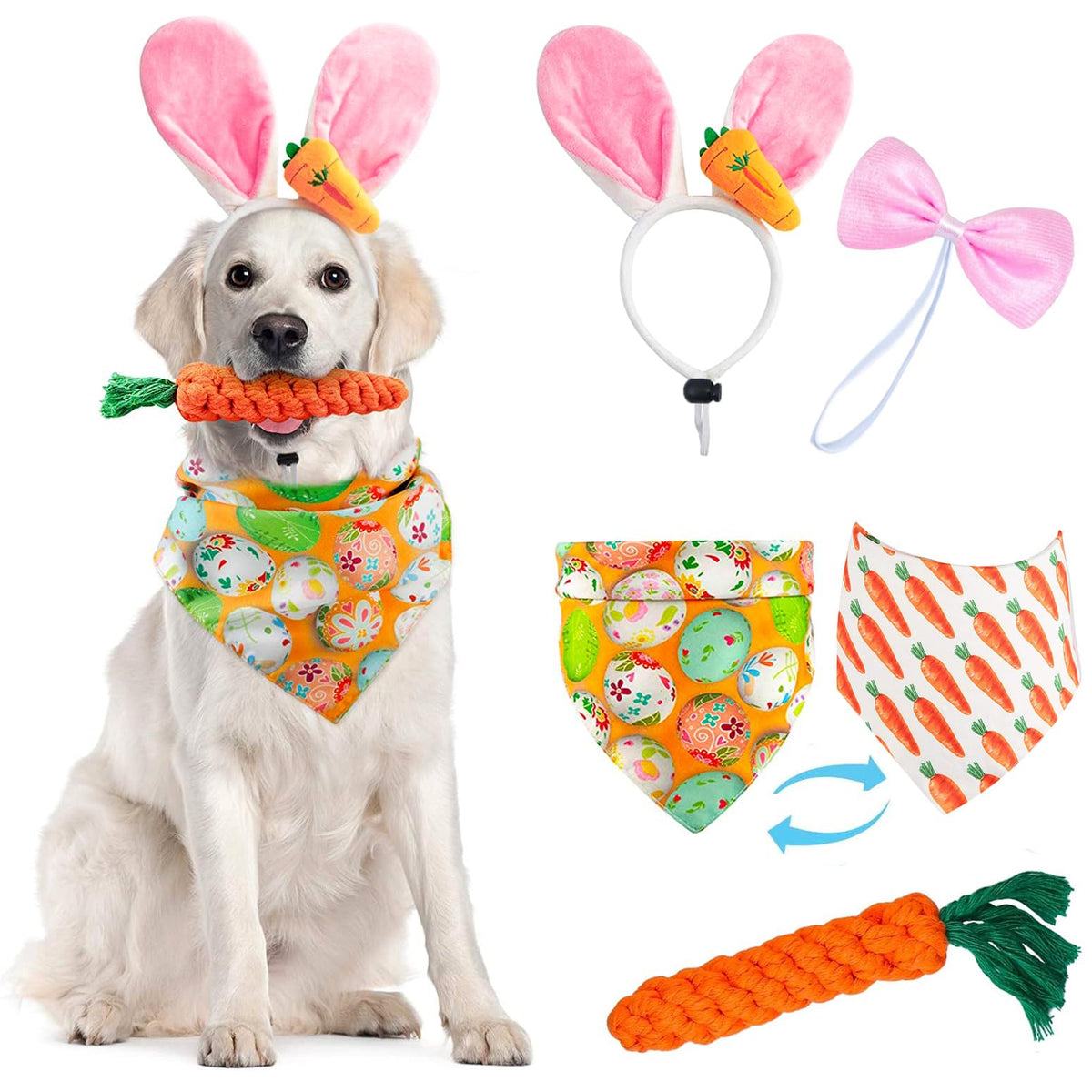 Midufrry serre-tête oreilles lapin pour chien, accessoire festif et confortable.