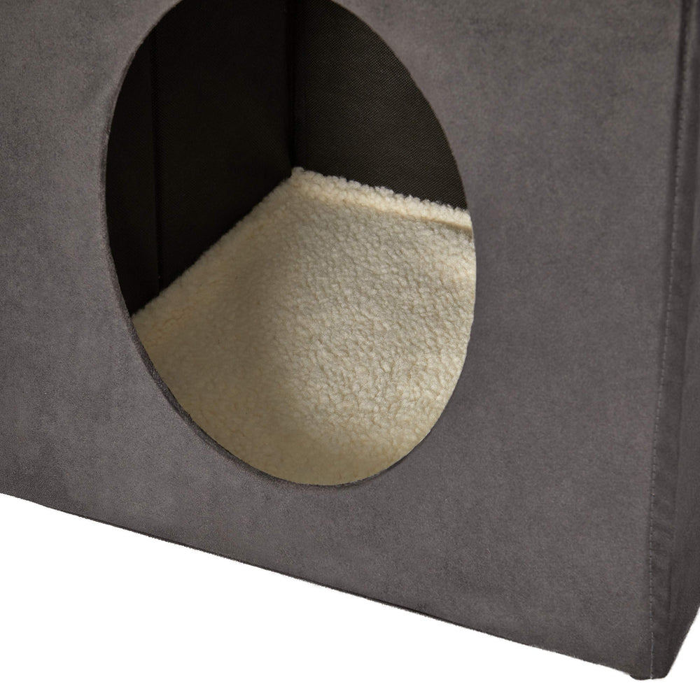 MidWest Cat Cube pelage-synthetique-douillet: couchage chaud et moelleux.