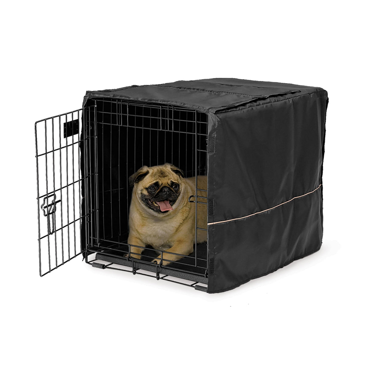 MidWest Crate Cover noir 24 pouces – aperçu général, favorise intimité et calme pour chien.