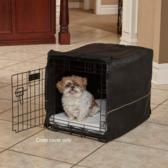 MidWest Crate Cover noir 24 pouces – porte ouverte, ventilation et confort ajustables.