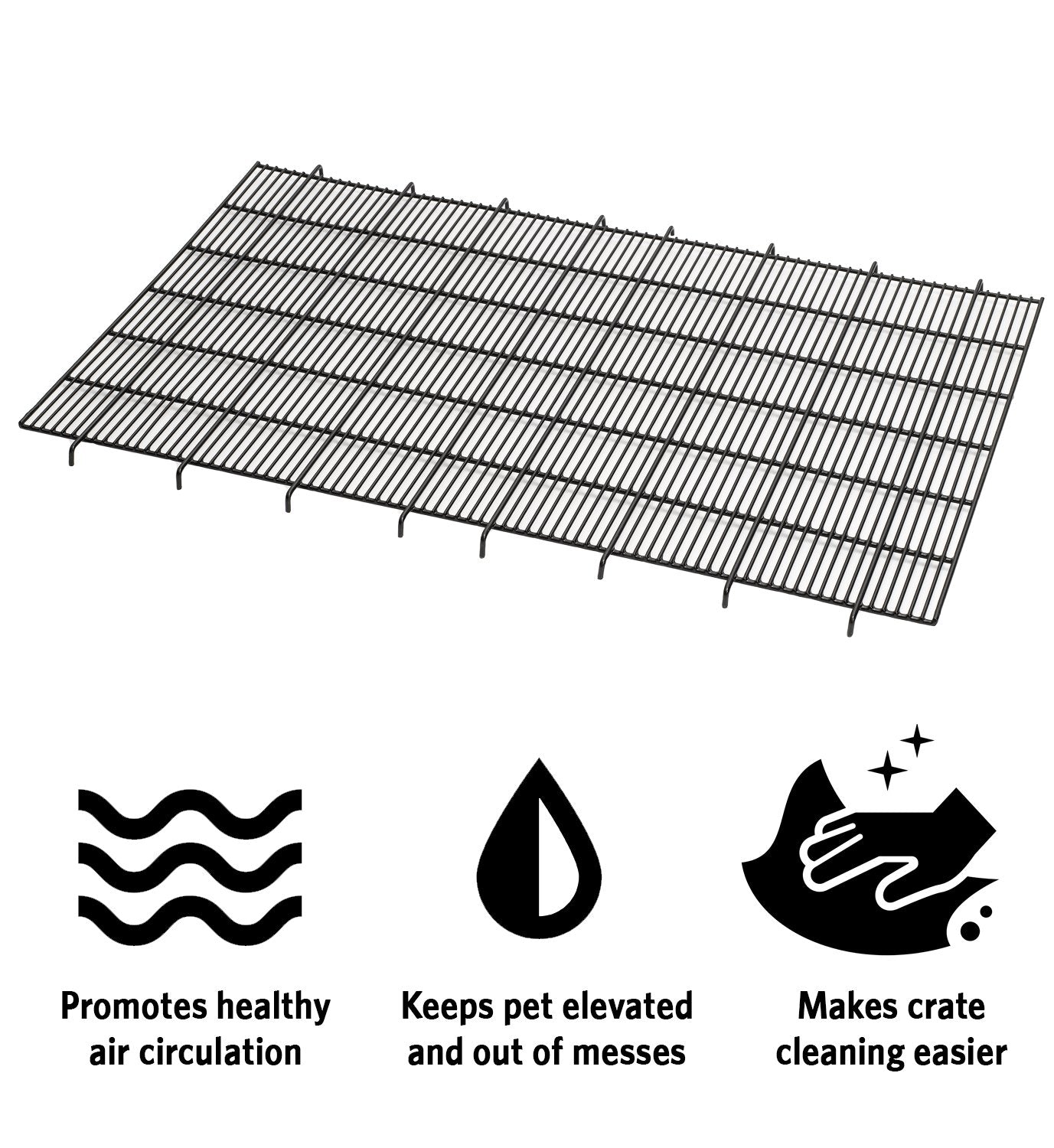 MidWest Grille plancher caisse chien elevée – surface résistante pour les pattes.