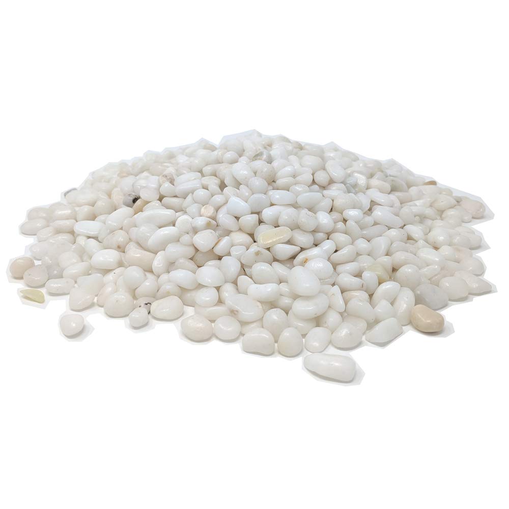 Midwest Hearth galets blancs polis, matériaux durables pour déco de jardin intérieur.