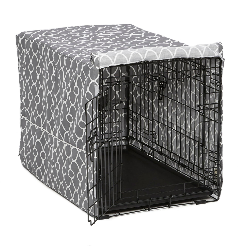 MidWest Homes for Pets couverture caisse chien 30p gris géométrique, intimité.