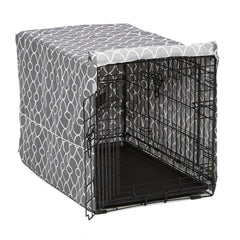 MidWest Homes for Pets couverture caisse chien 30p gris géométrique, intimité.