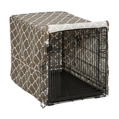 MidWest Homes for Pets couvre-crate poly-coton brun, design élégant et facile à nettoyer.