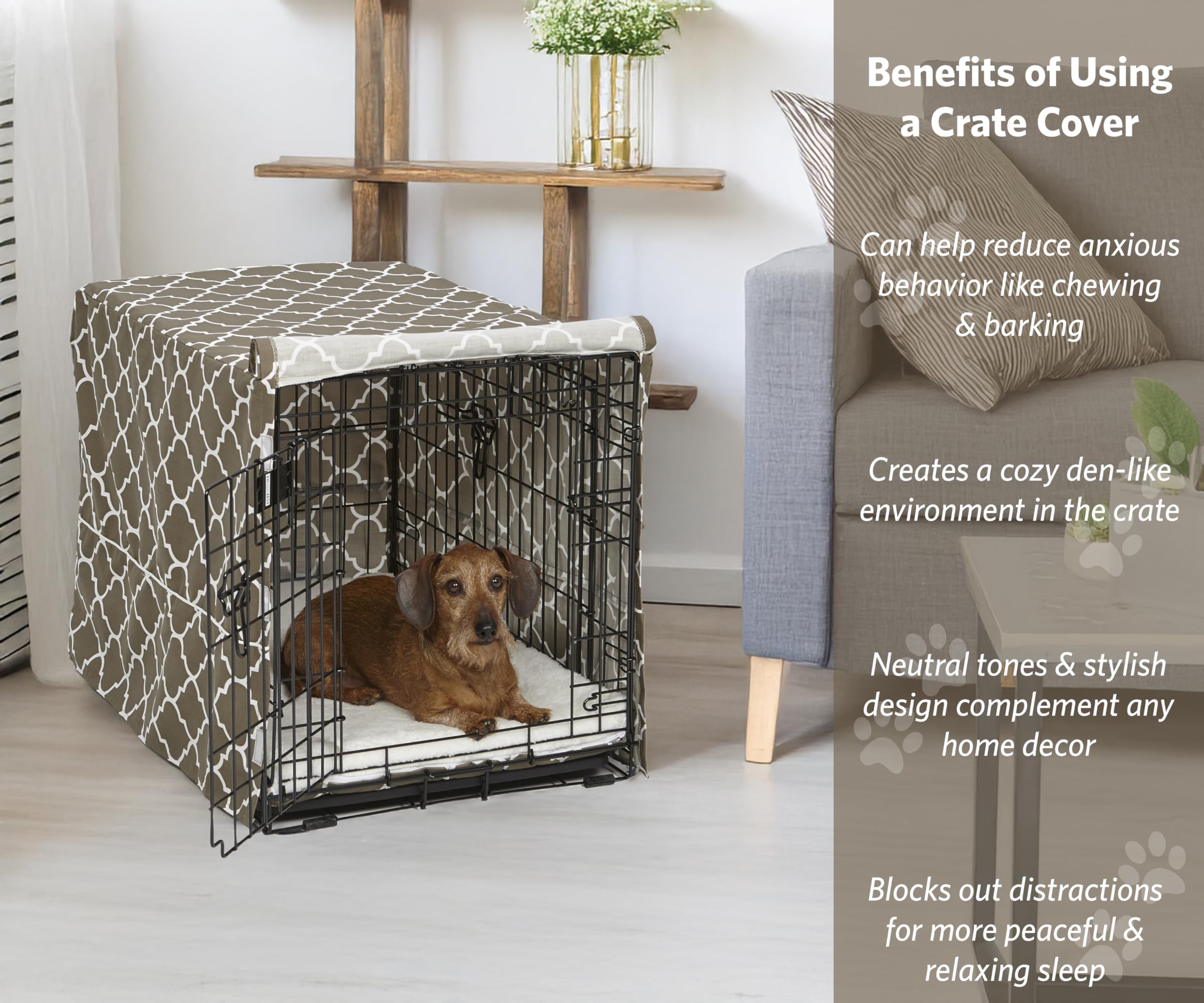 MidWest Homes for Pets couvre-crate avec teflon protégeant liquides et taches.