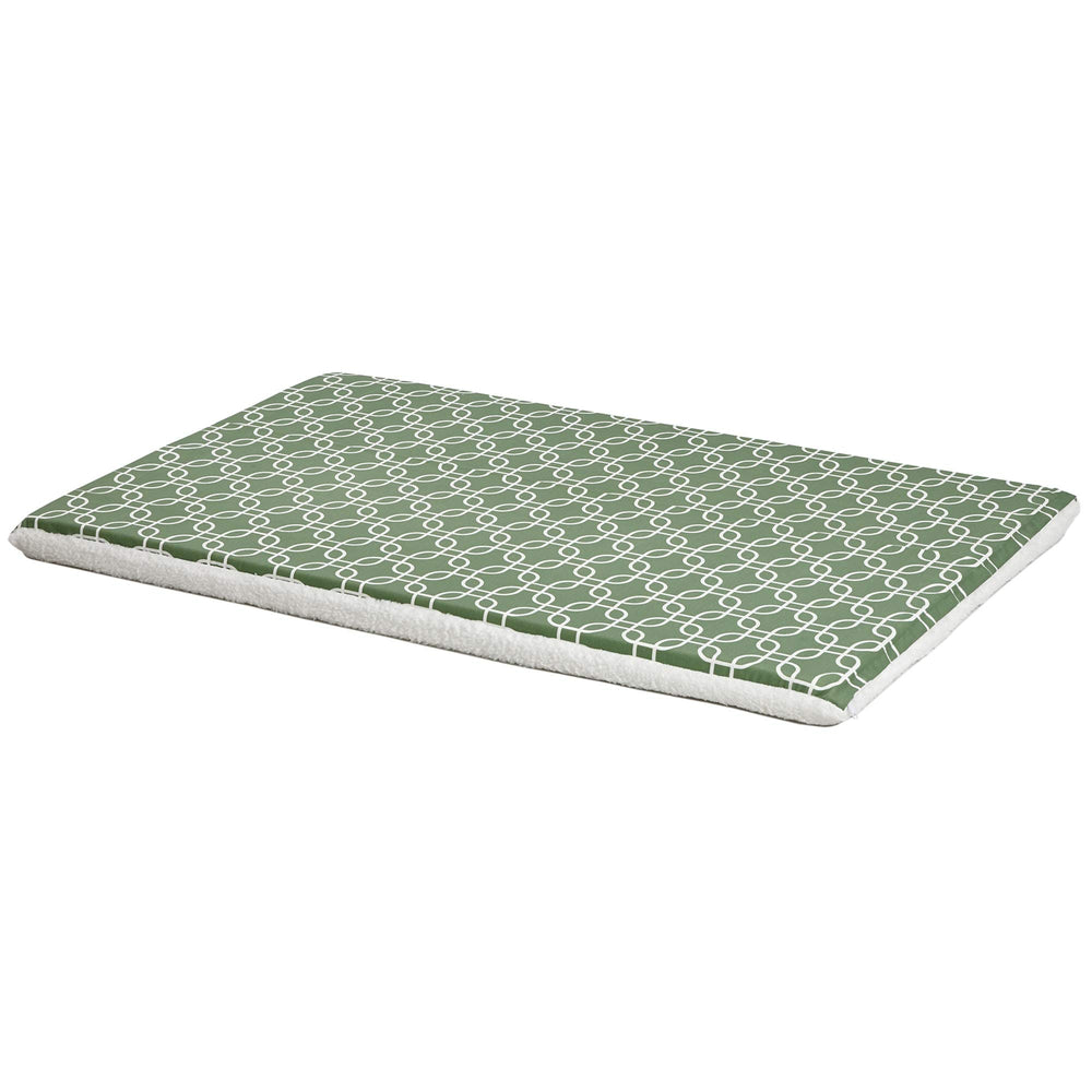 MidWest Homes for Pets Quiet Time Defender, tapis géométrique vert blanc, facile à nettoyer et résistant.
