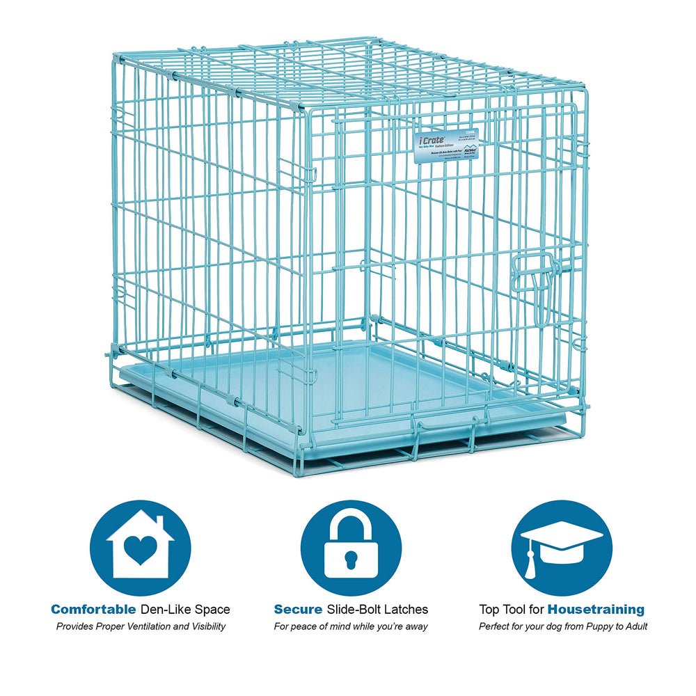 MidWest Homes for Pets iCrate bleu, diviseur intérieur: grandit avec votre chiot.