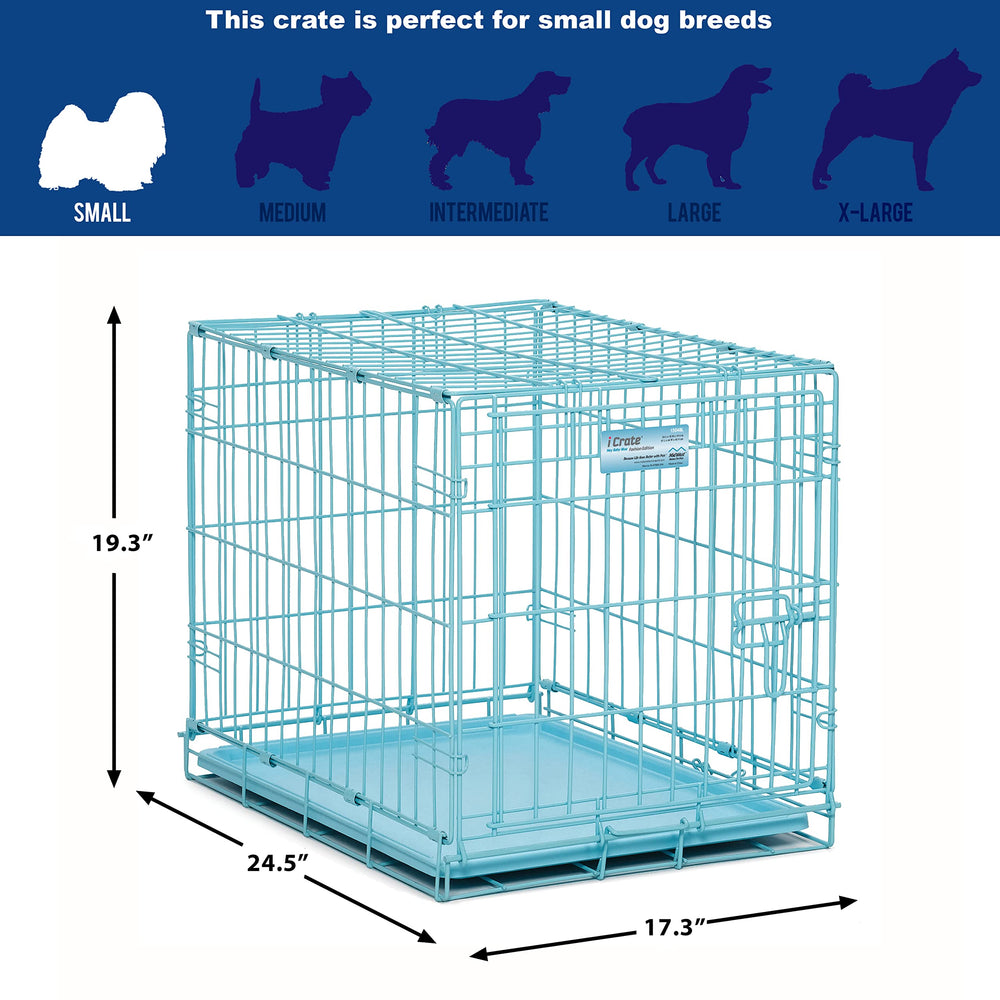 MidWest Homes for Pets iCrate bleu, pieds en caoutchouc: protège le sol et stabilité.