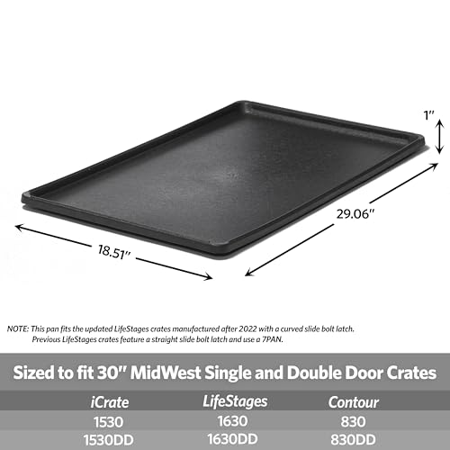 Vue du pan MidWest pour cage chien 30p, glissière pratique.