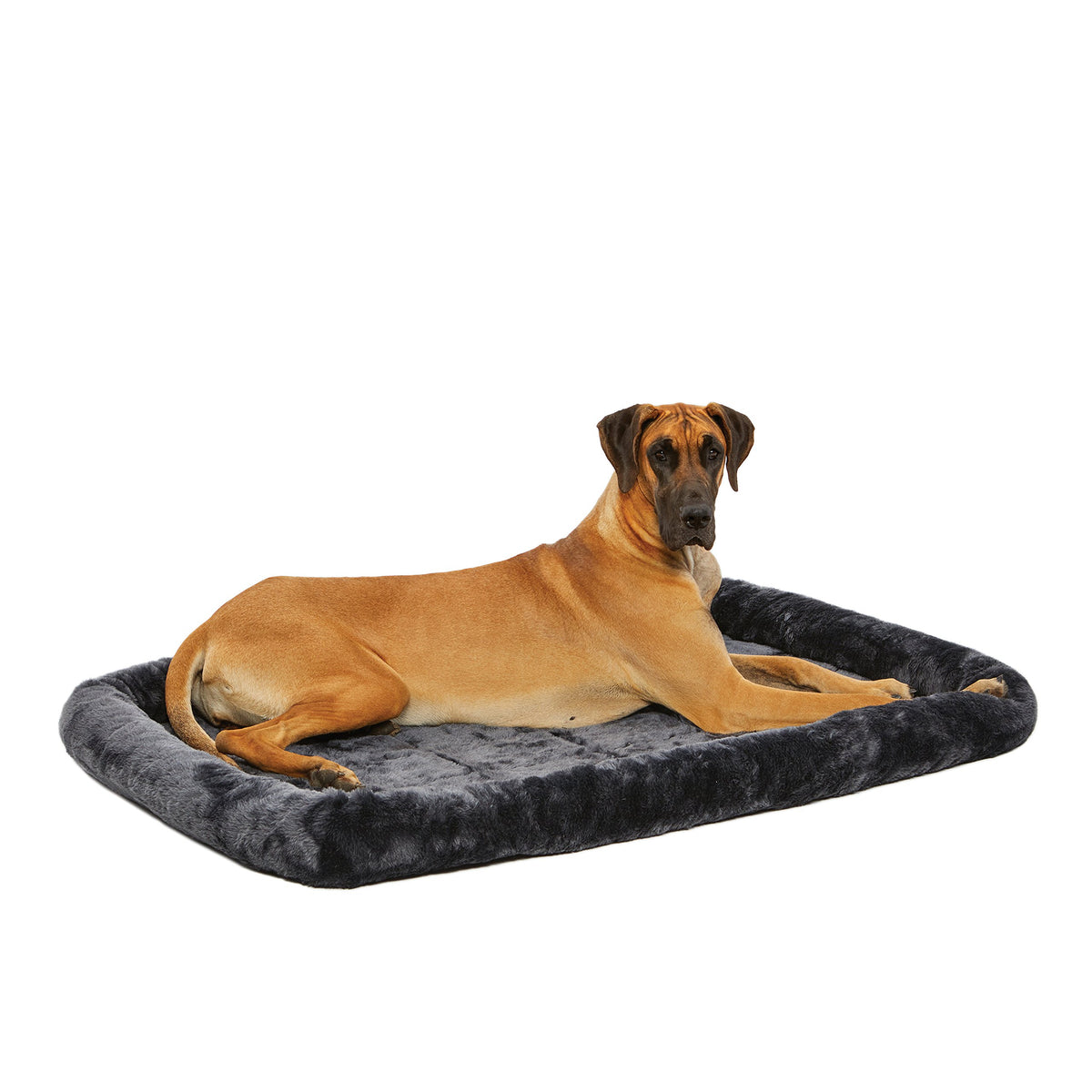 Panier QuietTime de MidWest pour gros chien, gris et douillet, idéal en cage.