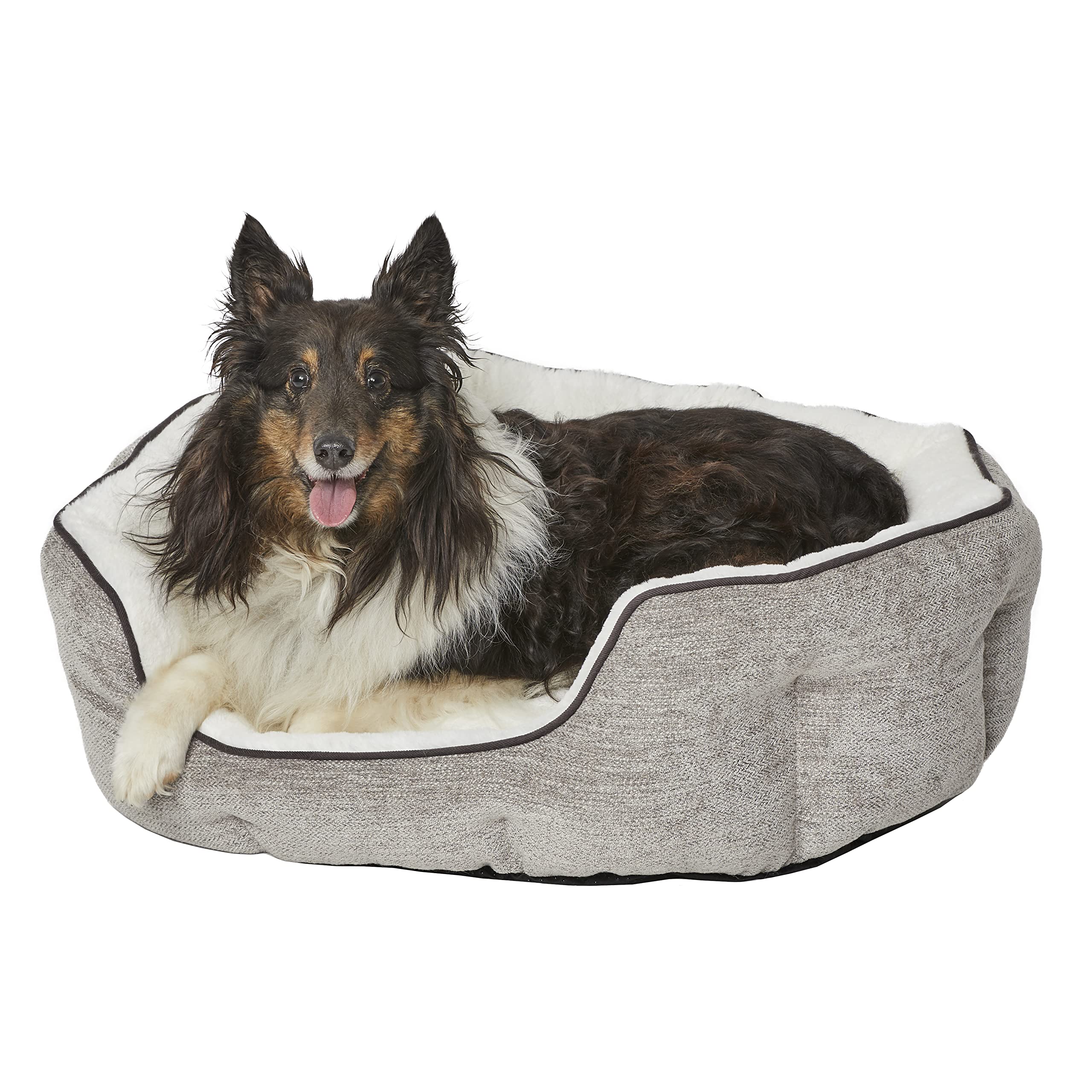 Lit Tulip de MidWest: nid taupe et fourrure pour repos douillet.