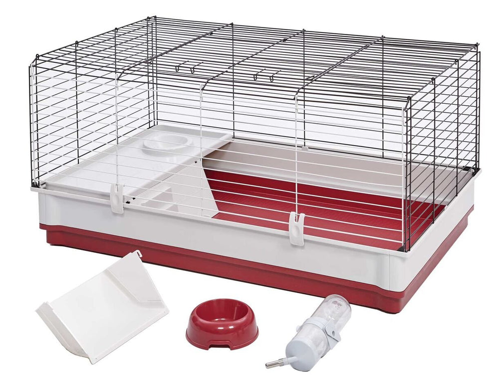 MidWest Wabbitat Deluxe, zone-nourriture-élevée assure une zone repas propre et bien rangée.