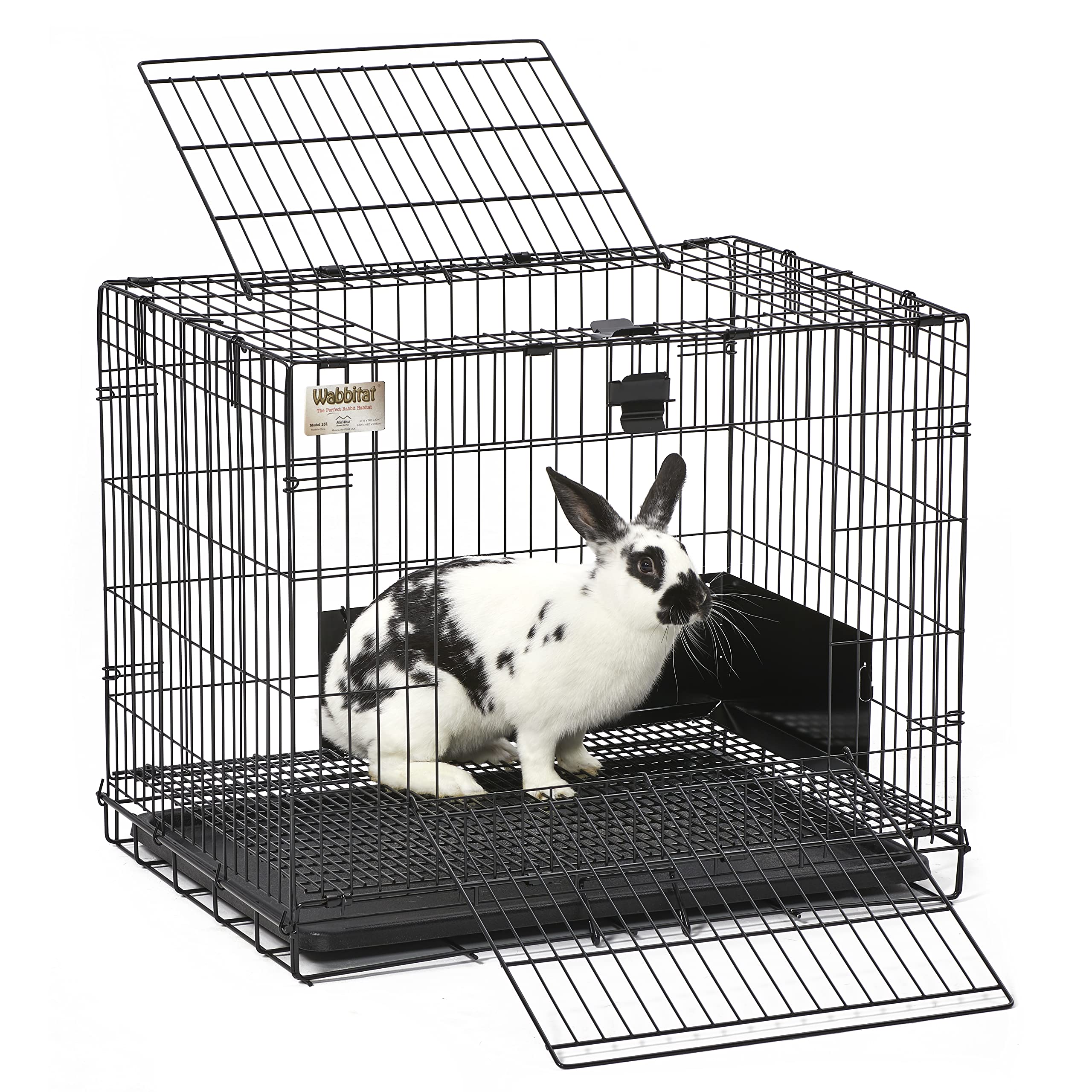 MidWest Wabbitat : portes glissantes une main, accès pratique pour nourrir.