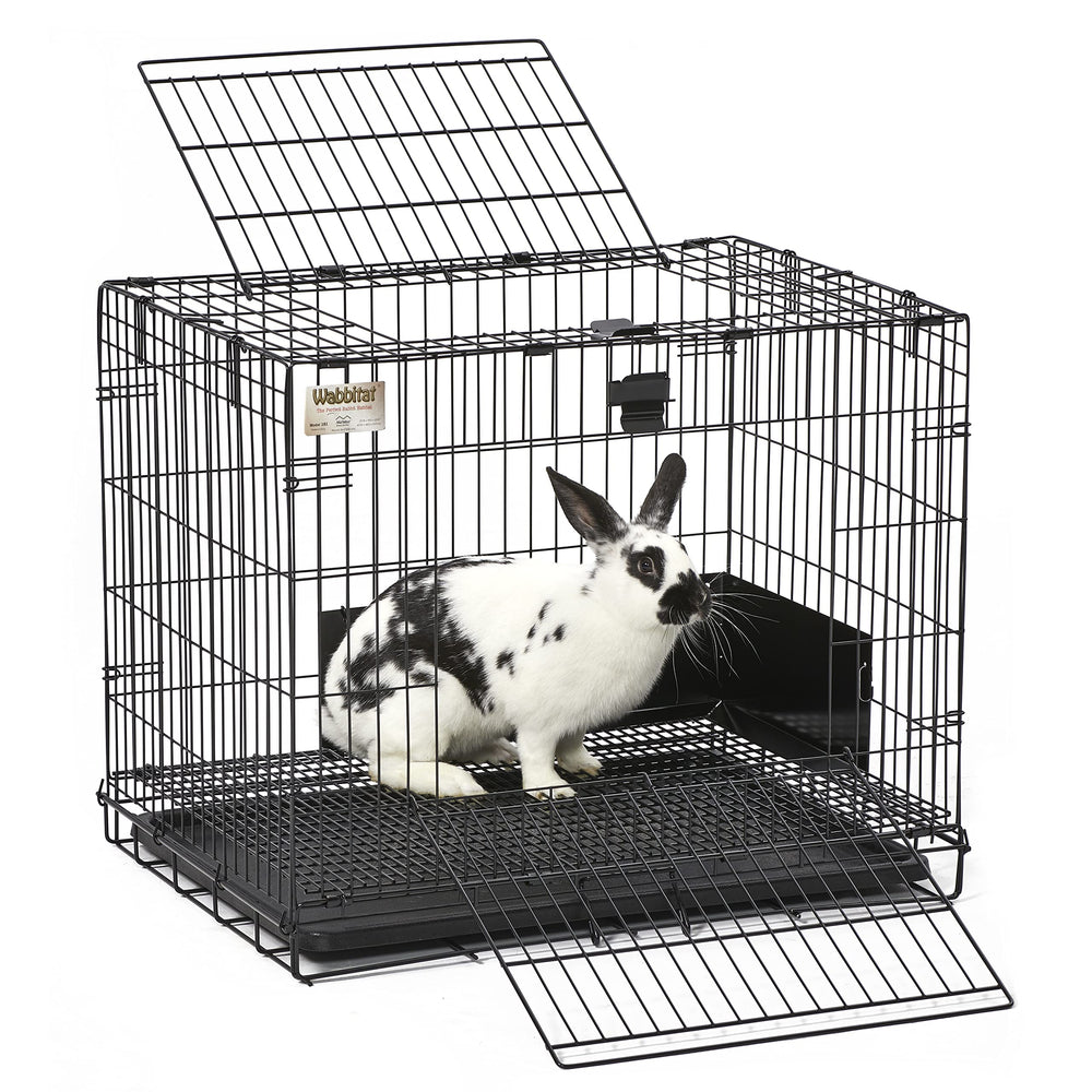 MidWest Wabbitat : portes glissantes une main, accès pratique pour nourrir.